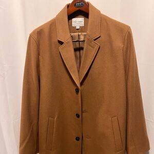 Cole Haan wool blend notch collar coat.  Size XXL.  Color Camel.
